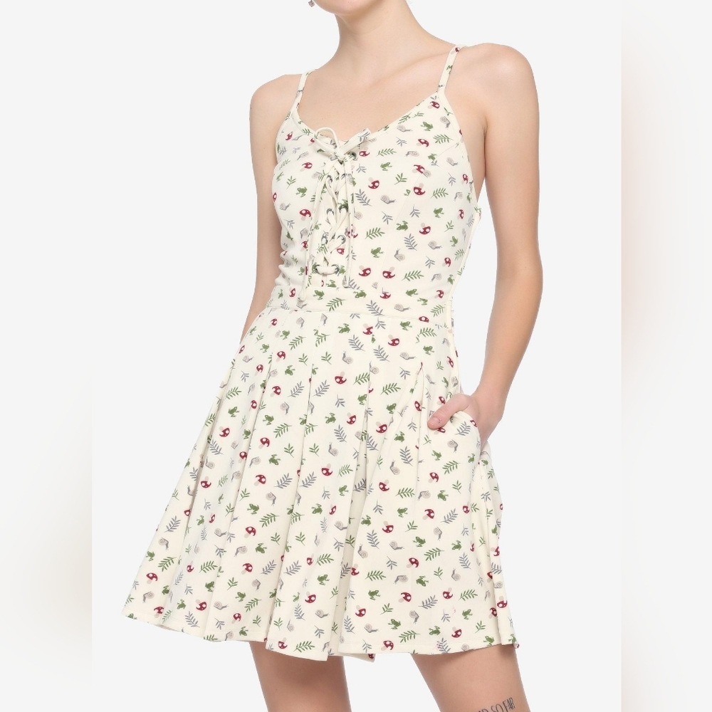 Snail and Mushroom "Skater" Style Dress, Sz XL